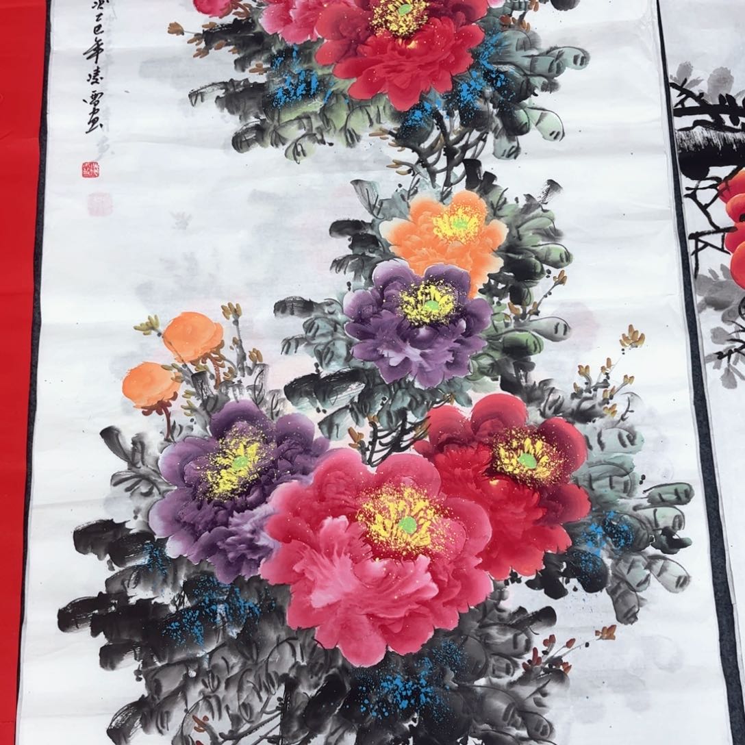 国画70/140四尺手绘 牡丹
