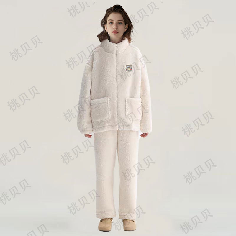 【高品质加绒加厚】男女同款立领保暖睡衣套装可外穿爆款保暖家居服