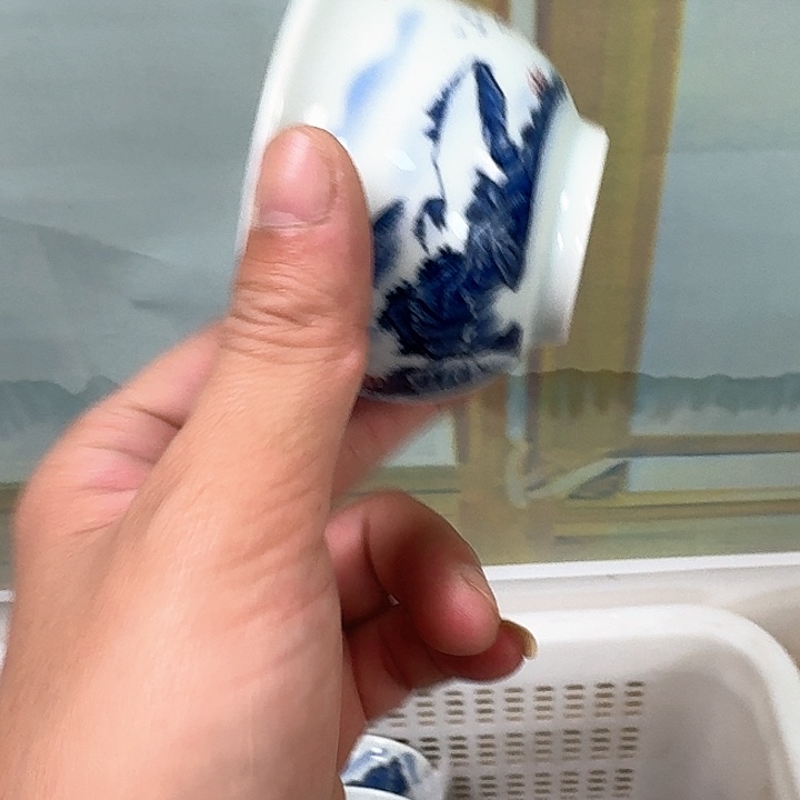 杯万里江山大压手杯景德镇
