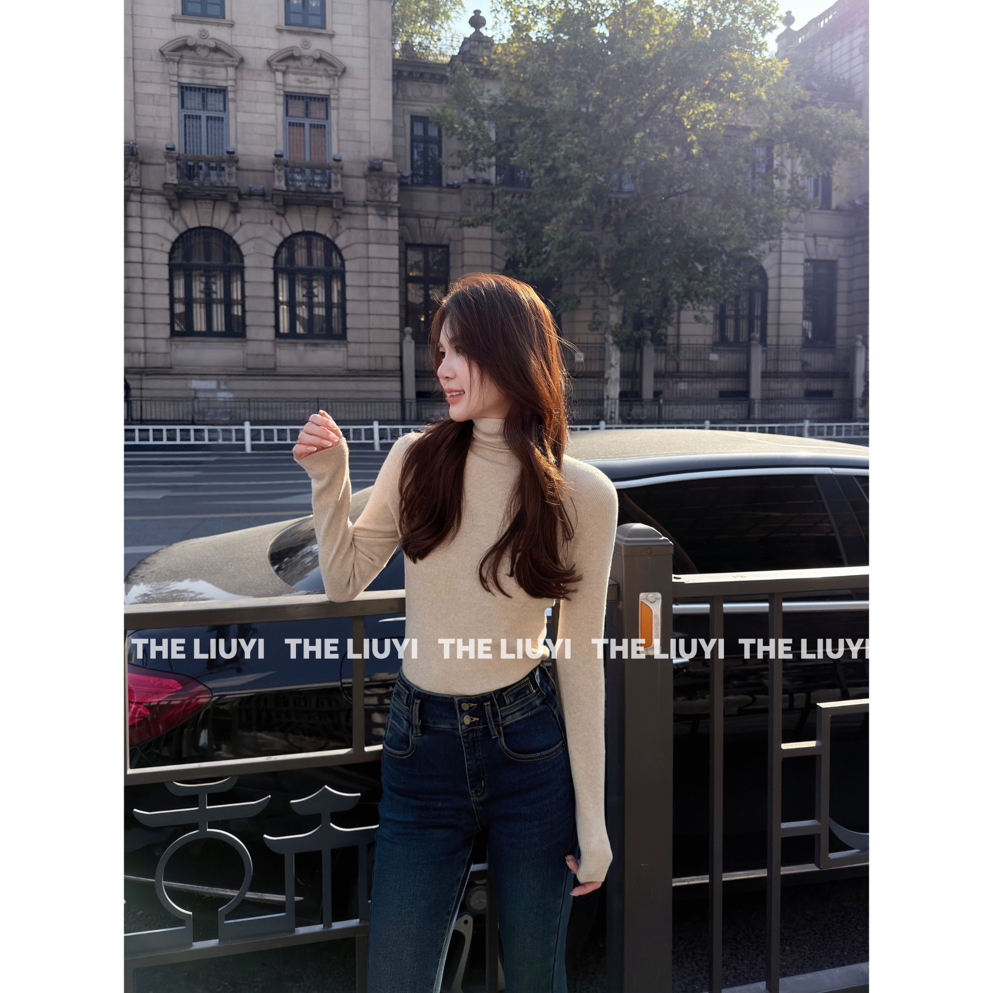 【LIUYI】冬季无缝一体亲肤保暖羊毛堆堆领打底衫511221