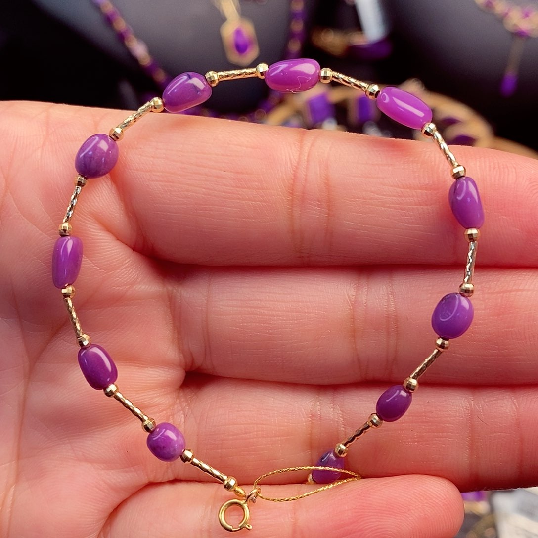 苏纪石（舒俱来）手链18K金镶嵌