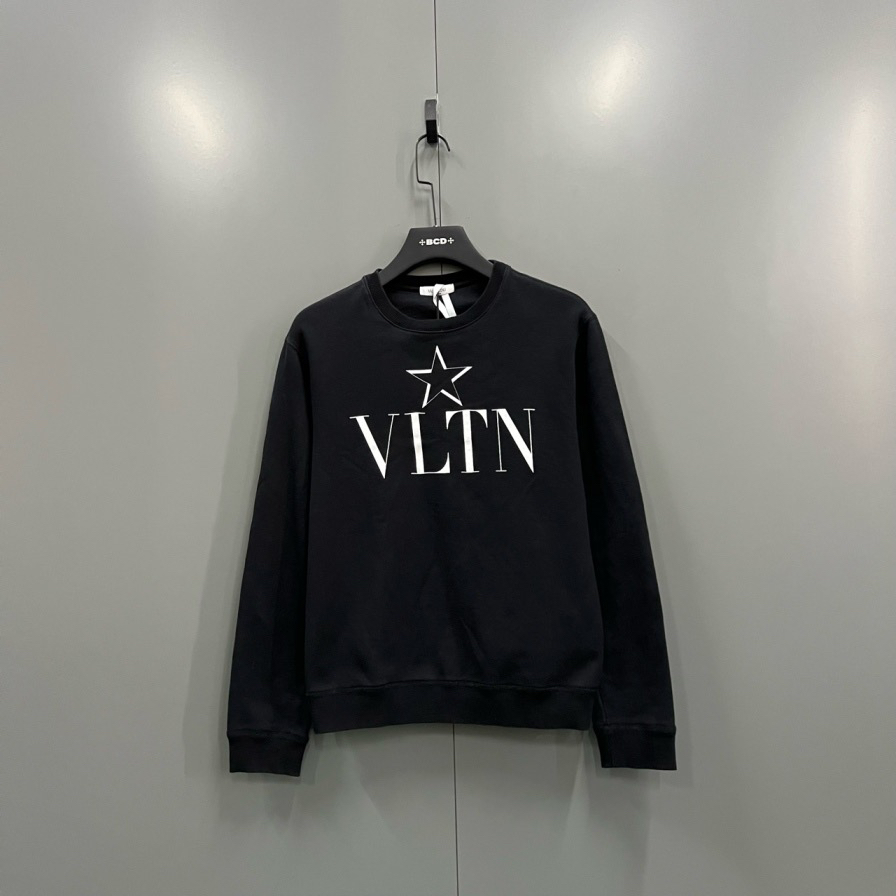 95新 Valentino/华伦天奴 黑色印花星星logo卫衣 S码/5600/