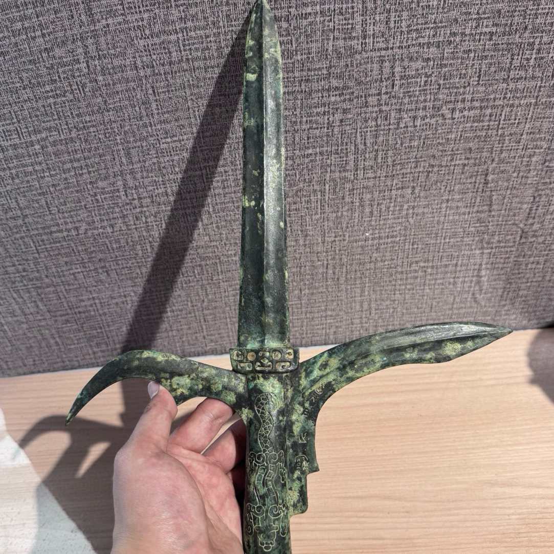 复古青铜兵器，青铜刃家居摆件