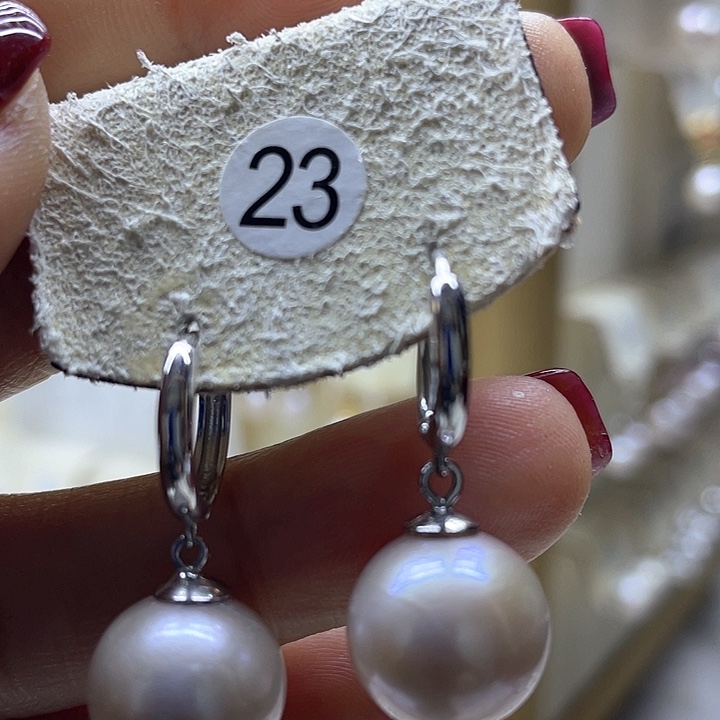 淡水珍珠耳饰银S925镶嵌