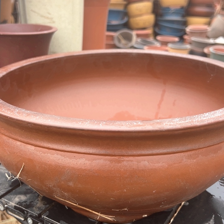 红陶紫砂碗盆口30