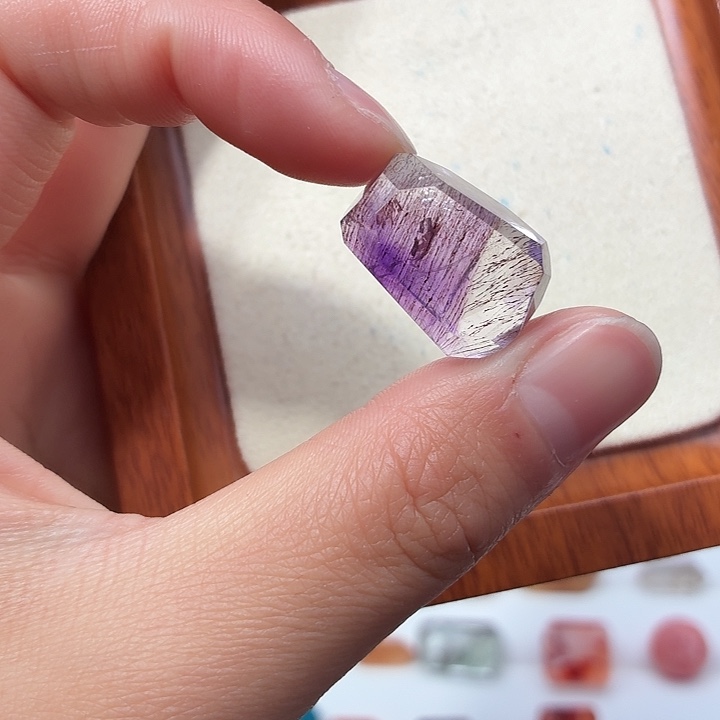 水晶银S925镶嵌珠宝半成品紫超七