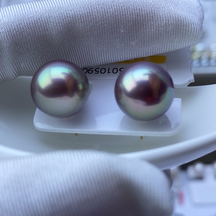 淡水珍珠耳饰18K金镶嵌