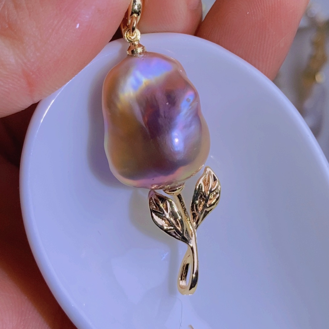 银S925镶嵌天然淡水珍珠淡水珍珠