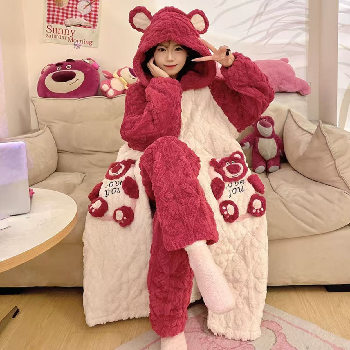 【2号链接】2025女冬季新款爆款珊瑚绒可外穿超厚加绒加厚