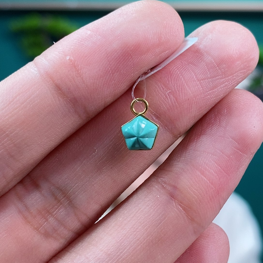 绿松石珠宝奇石18K金镶嵌