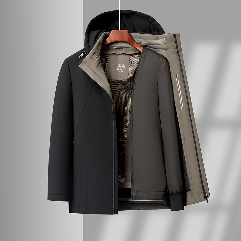 【戴佳佳专属】冬季男士加绒加厚兔毛内胆派克服外套 65H28