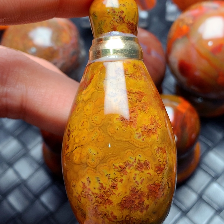 玛瑙/玉髓颈饰足银镀金镶嵌