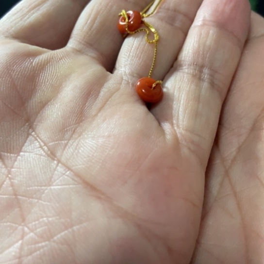 ****南红玛瑙银S925镶嵌耳饰