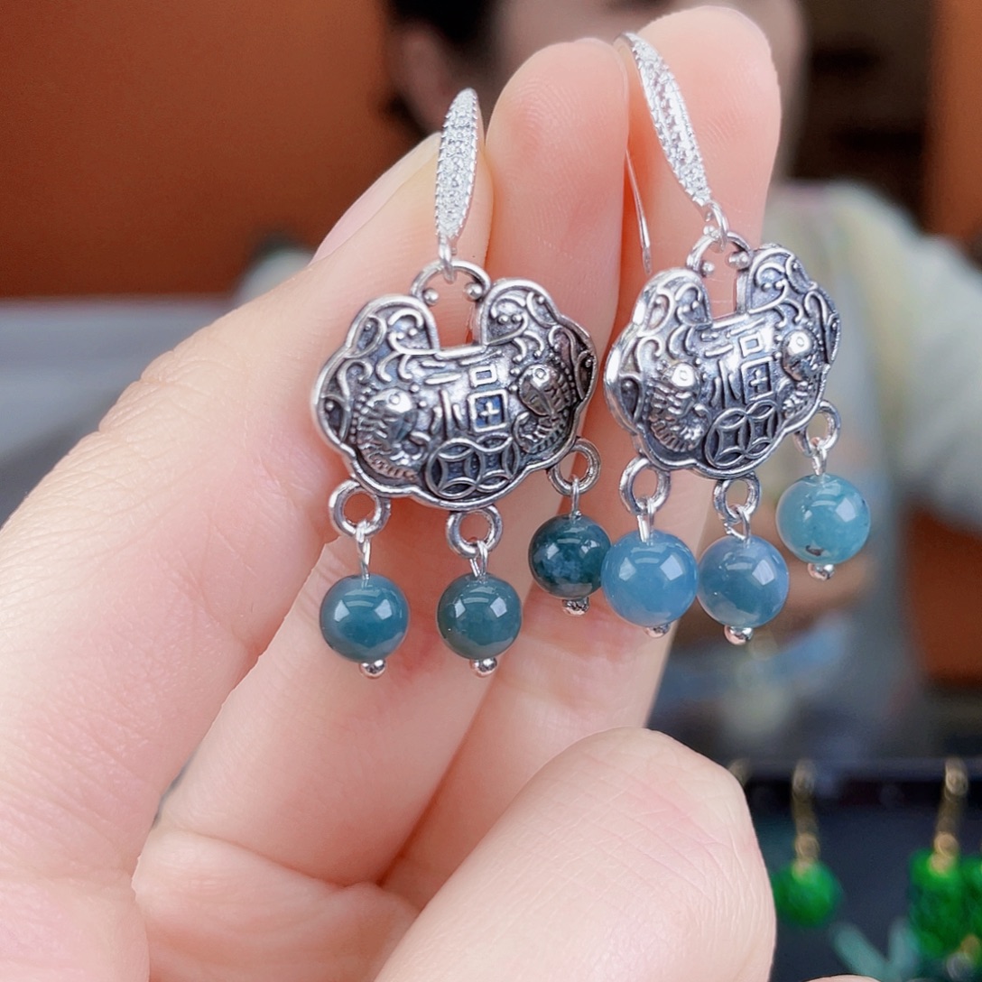 翡翠未镶嵌耳饰饰品