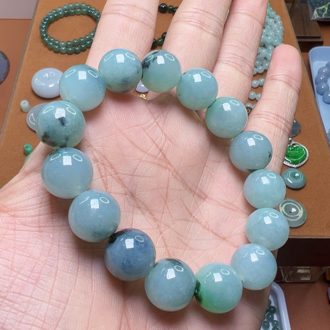 翡翠未镶嵌颈饰天然A货卡12mm