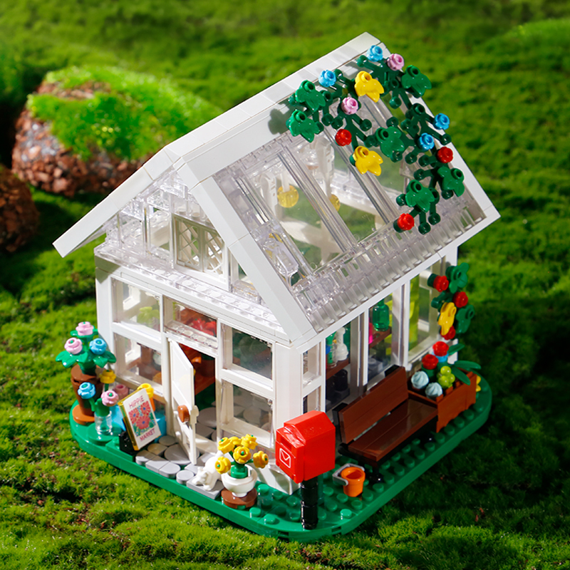 女孩系列-阳光花房街景拼装积木房子建筑礼物益智玩具礼物