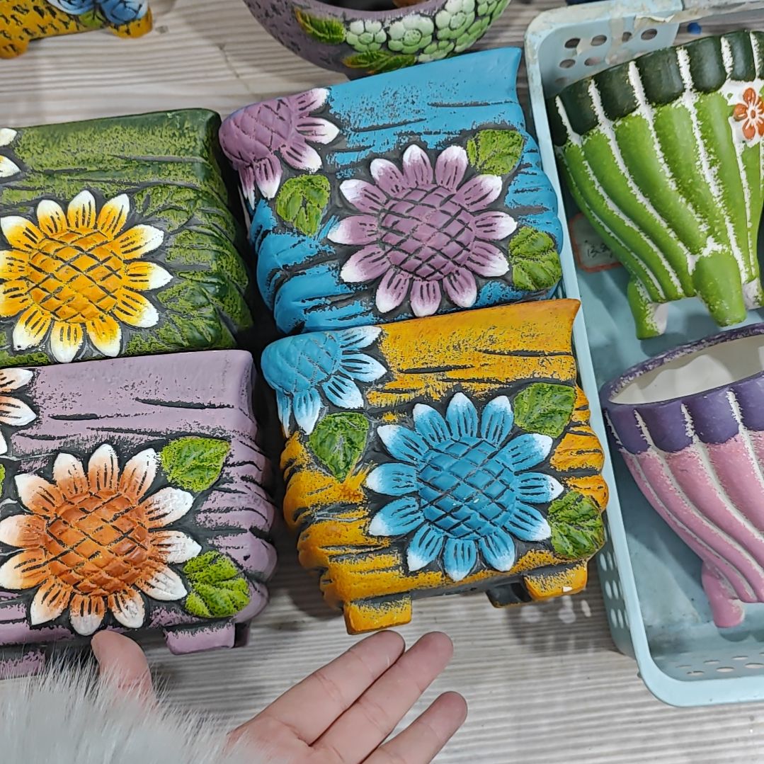 红陶吸水透气的白陶花盆凑满12发货