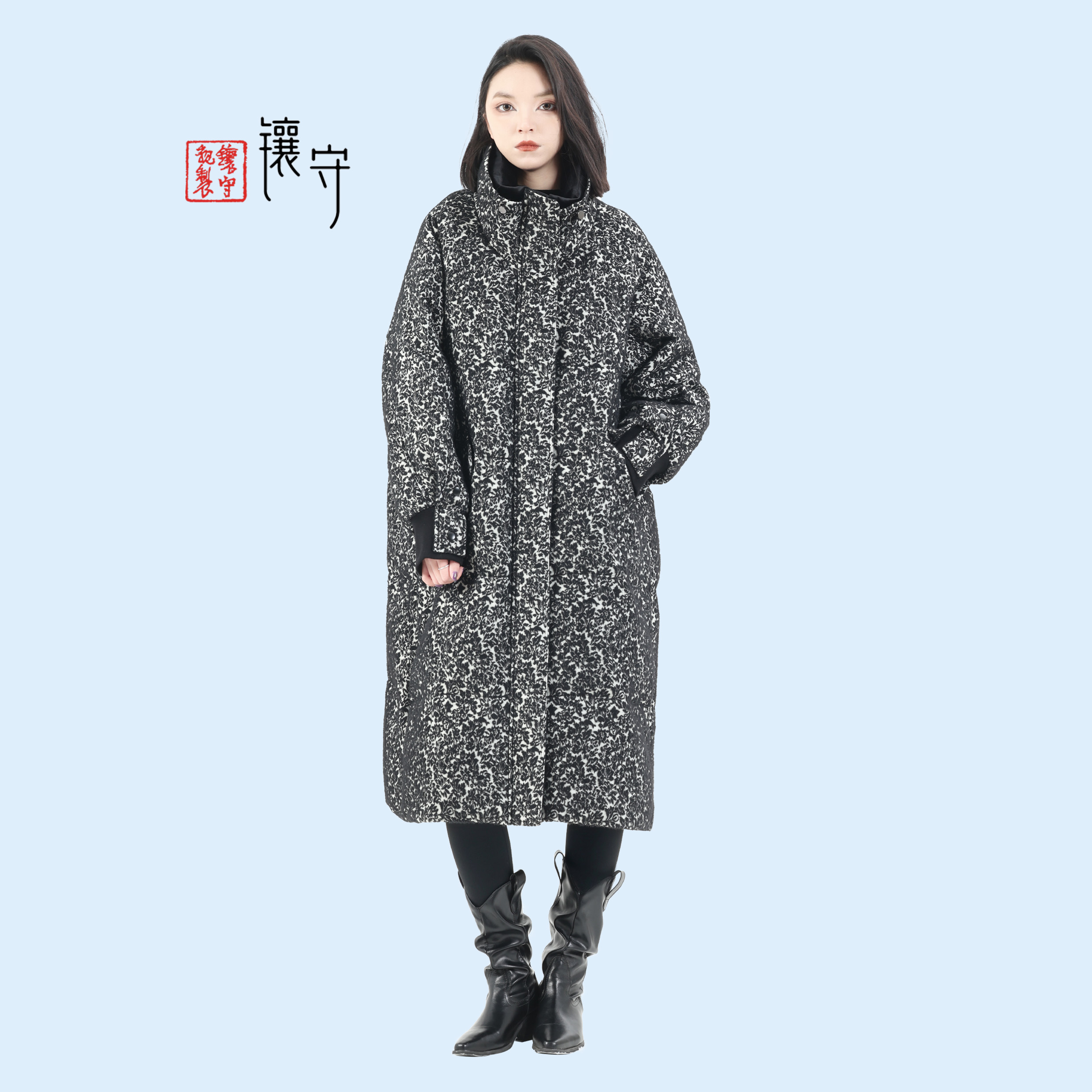 【镶守·初雾】冬季时尚轻奢保暖长款百搭休闲白鹅绒服外套G6053