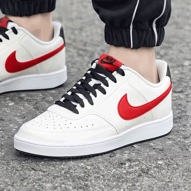 Nike耐克男鞋CourtVisionLow白红板鞋小空军休闲鞋时尚【流光风】