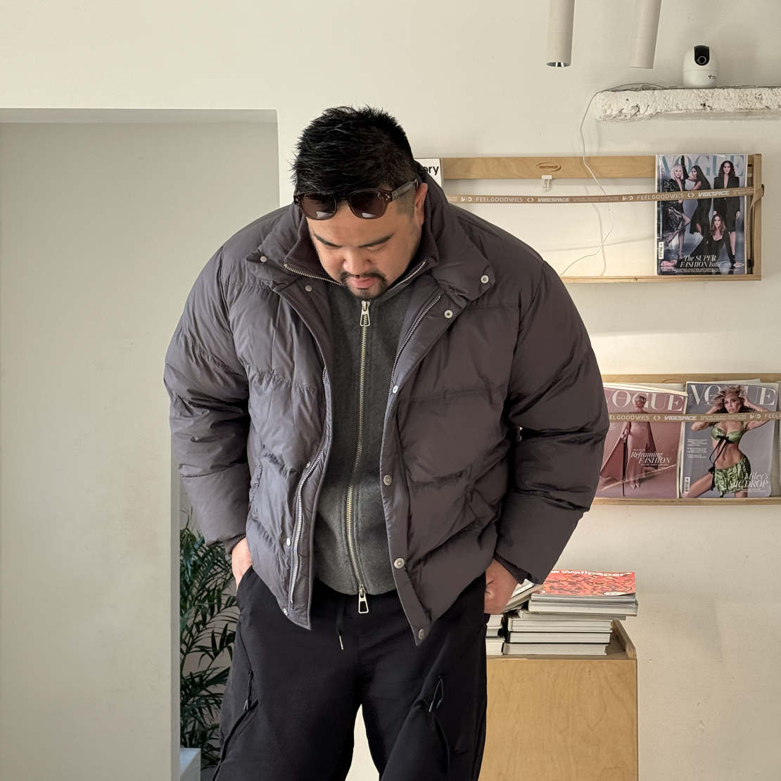 ALONEBUYER冬季保暖短款假两件夹克外套