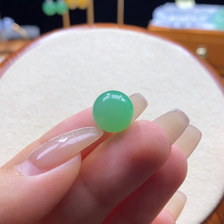 吊坠(不含链)未镶嵌翡翠翡翠苹果绿圆珠