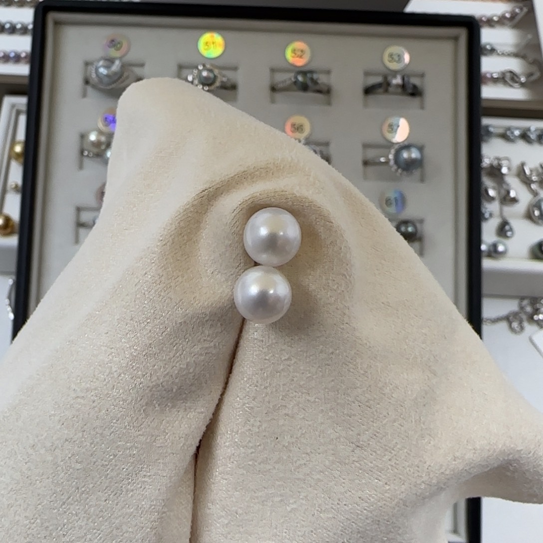 银S925镶嵌淡水珍珠耳饰