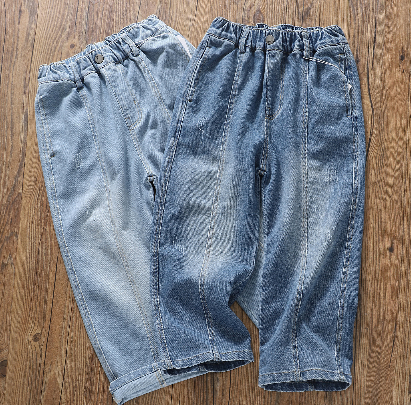 I高品质春秋新款有型牛仔裤宽松舒适棉弹儿童~童装男童中大童裤子