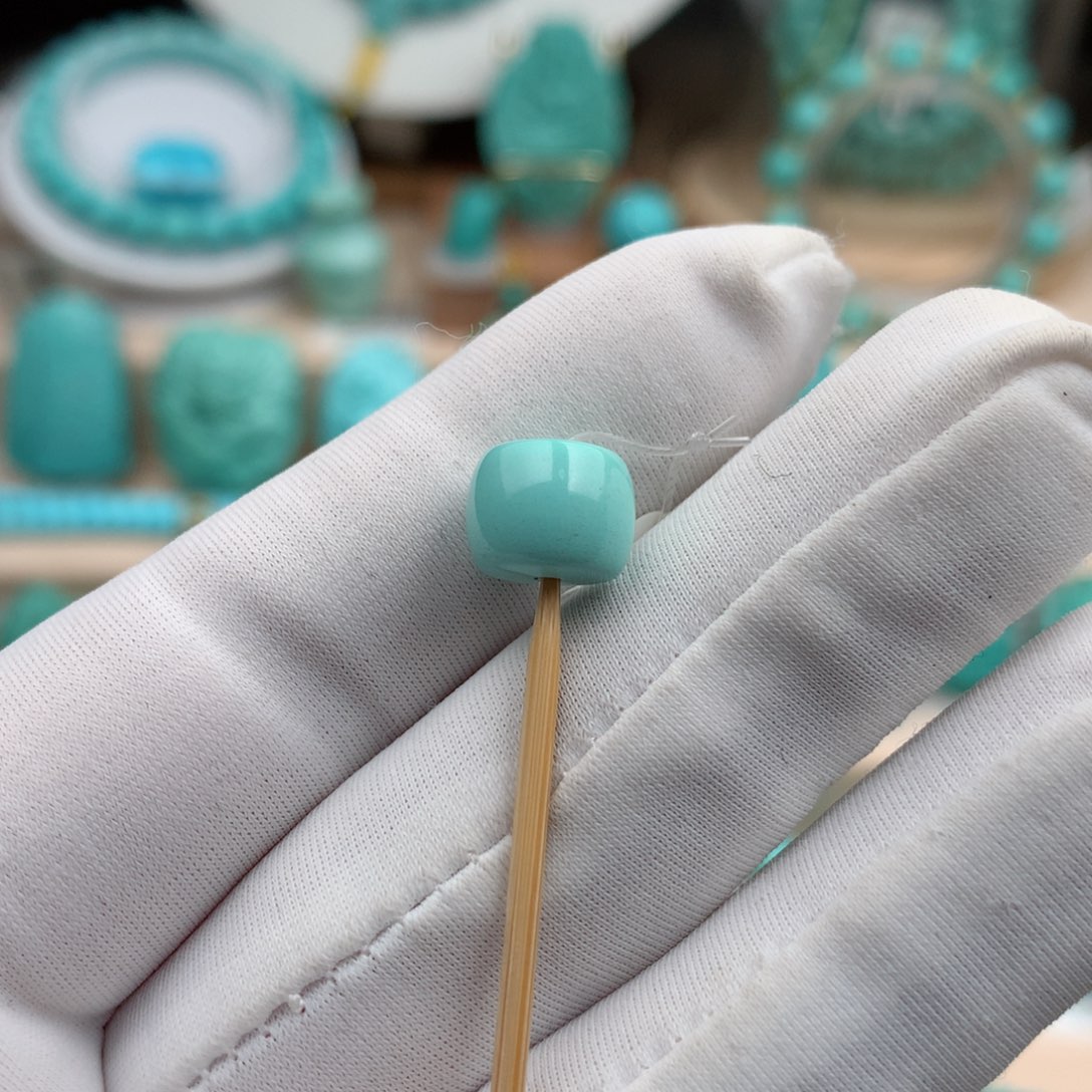 绿松石珠宝奇石未镶嵌9.2mm