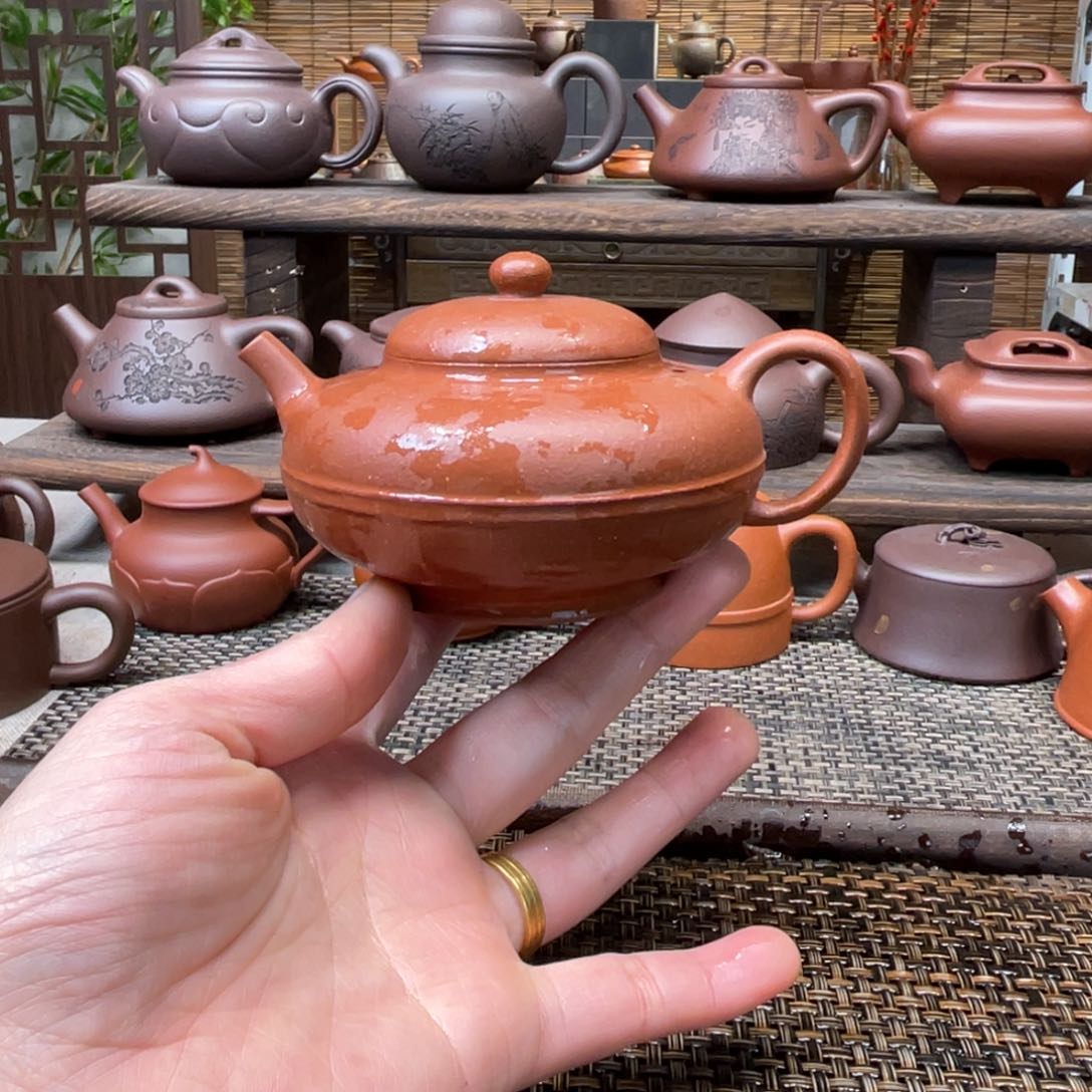 紫砂茶壶宜兴原矿紫砂手工制160