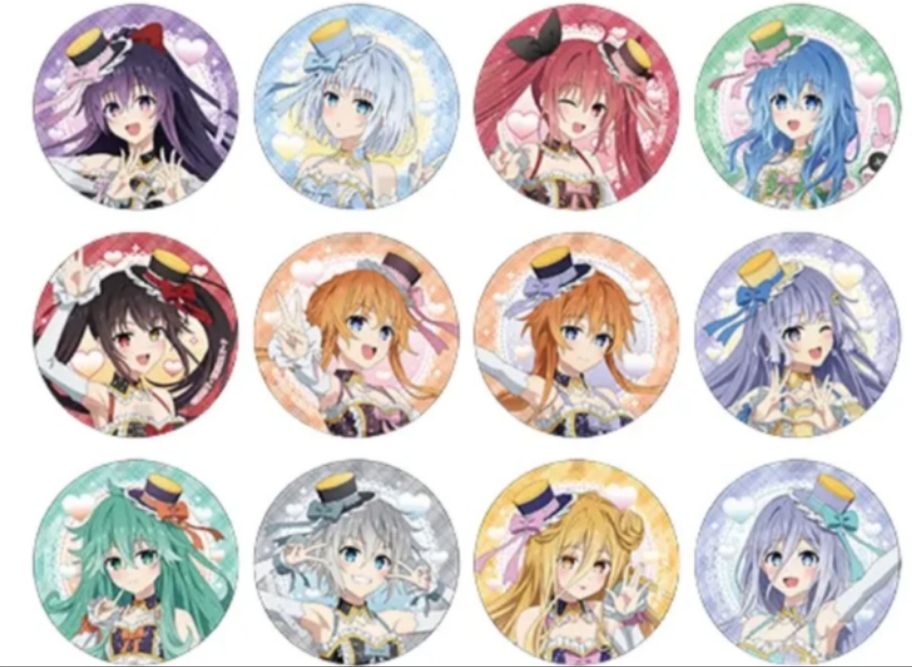 【约会大作战】12周年碎闪/游园地吧唧/水彩风吧唧