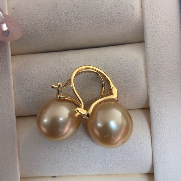 银S925镶嵌耳饰海水珍珠