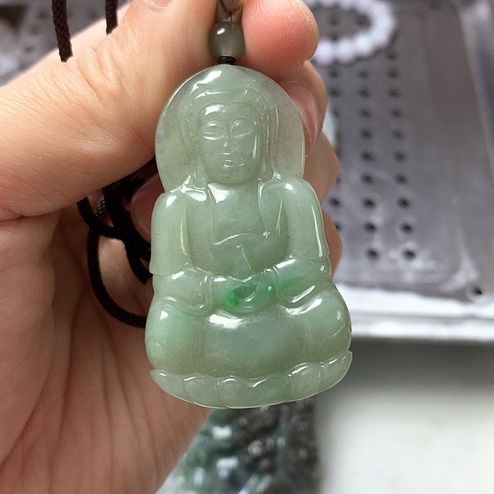 颈饰未镶嵌翡翠缅甸翡翠正装观音