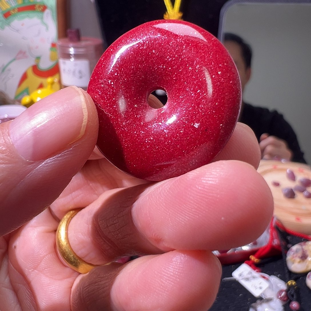 天然辰砂马仙溪平安扣