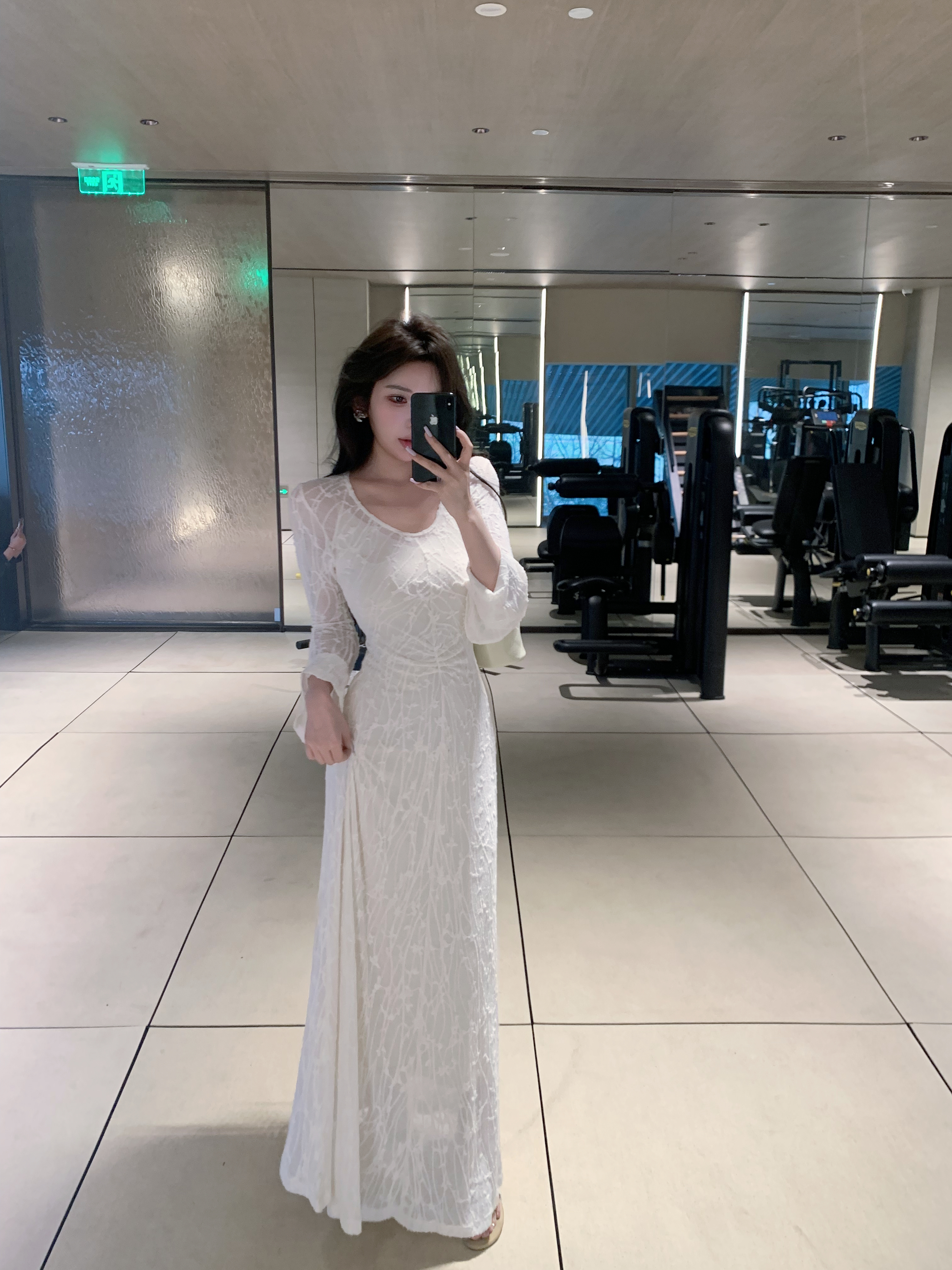 媛媛 【白月颂歌】气质百搭新款时尚纯欲长款连衣裙女#Q1093