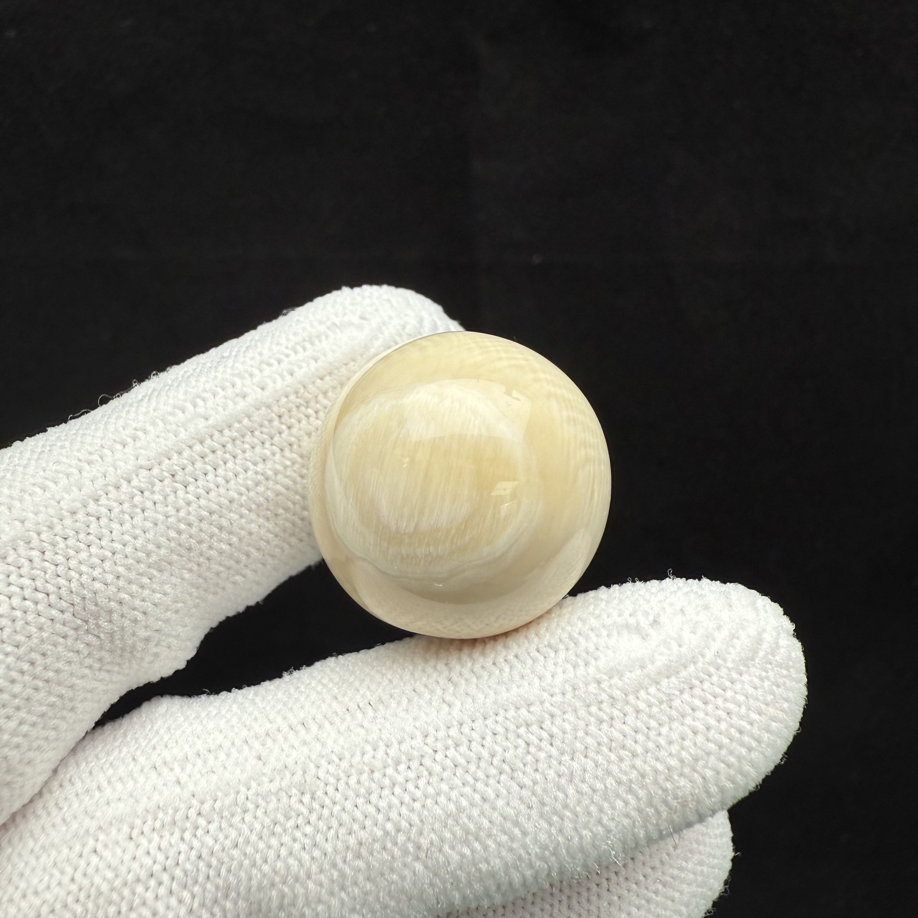 E4924天然猛犸牙圆珠21.8mm支持鉴定 假一罚四