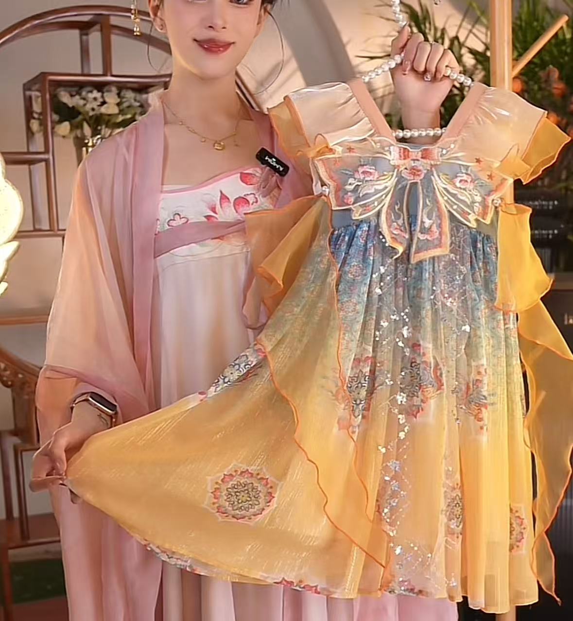 海宁3专属【流金织梦】2025新款女童国风仙气中国风夏季汉服裙 2537