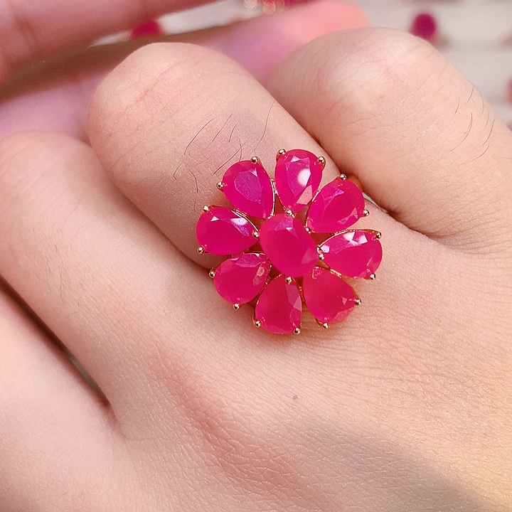 银S925镶嵌戒指红宝石