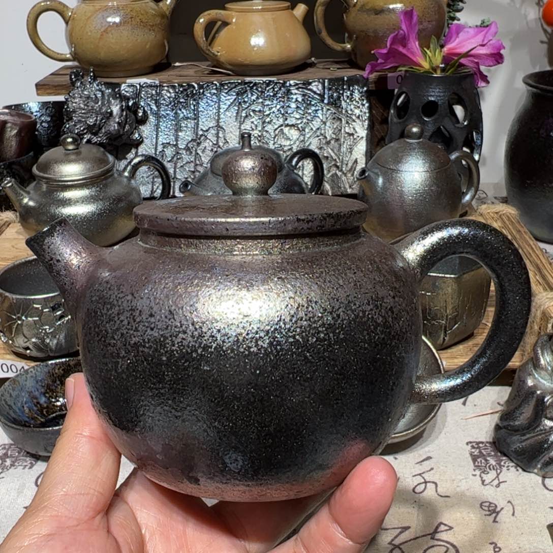 壶建水紫陶紫泥柴烧壶