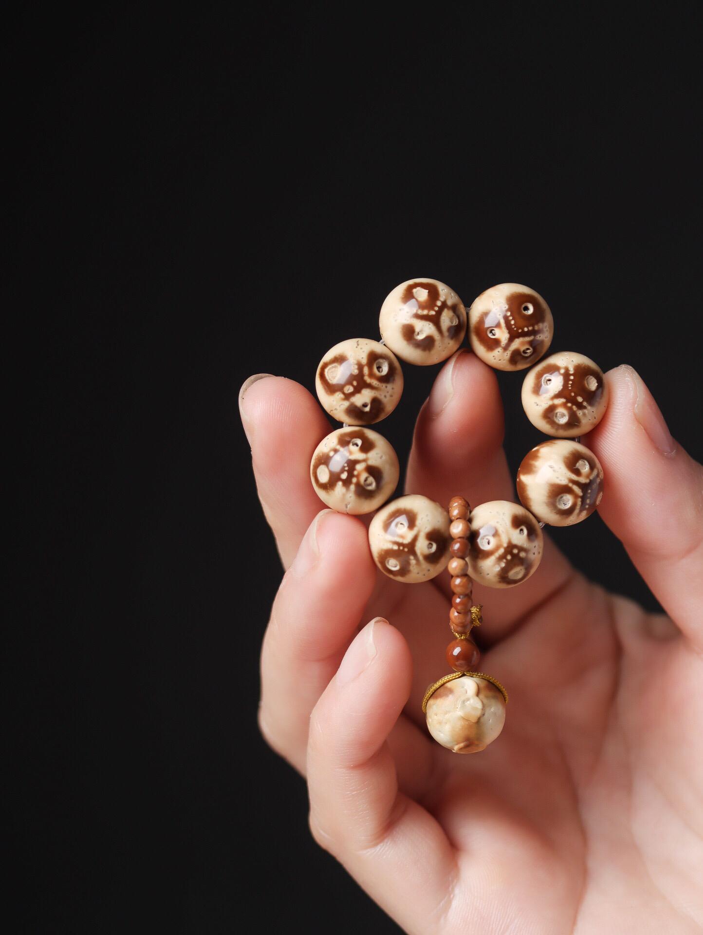 顶级招财紫金鼠花皮熊猫小手捻  搭配花皮鼠王 1.2*8解压创意礼品