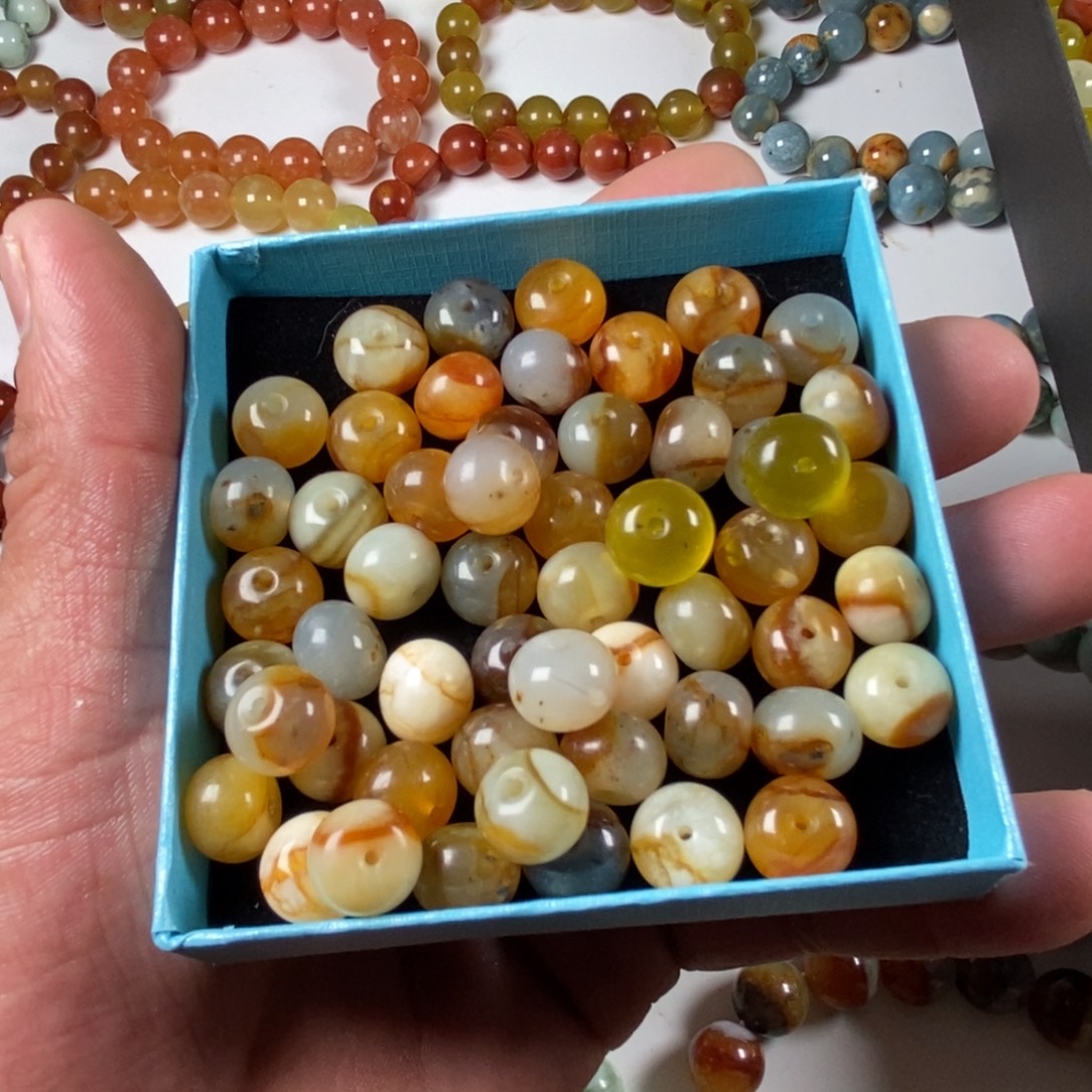 灰***子蛇纹石玉未镶嵌手链