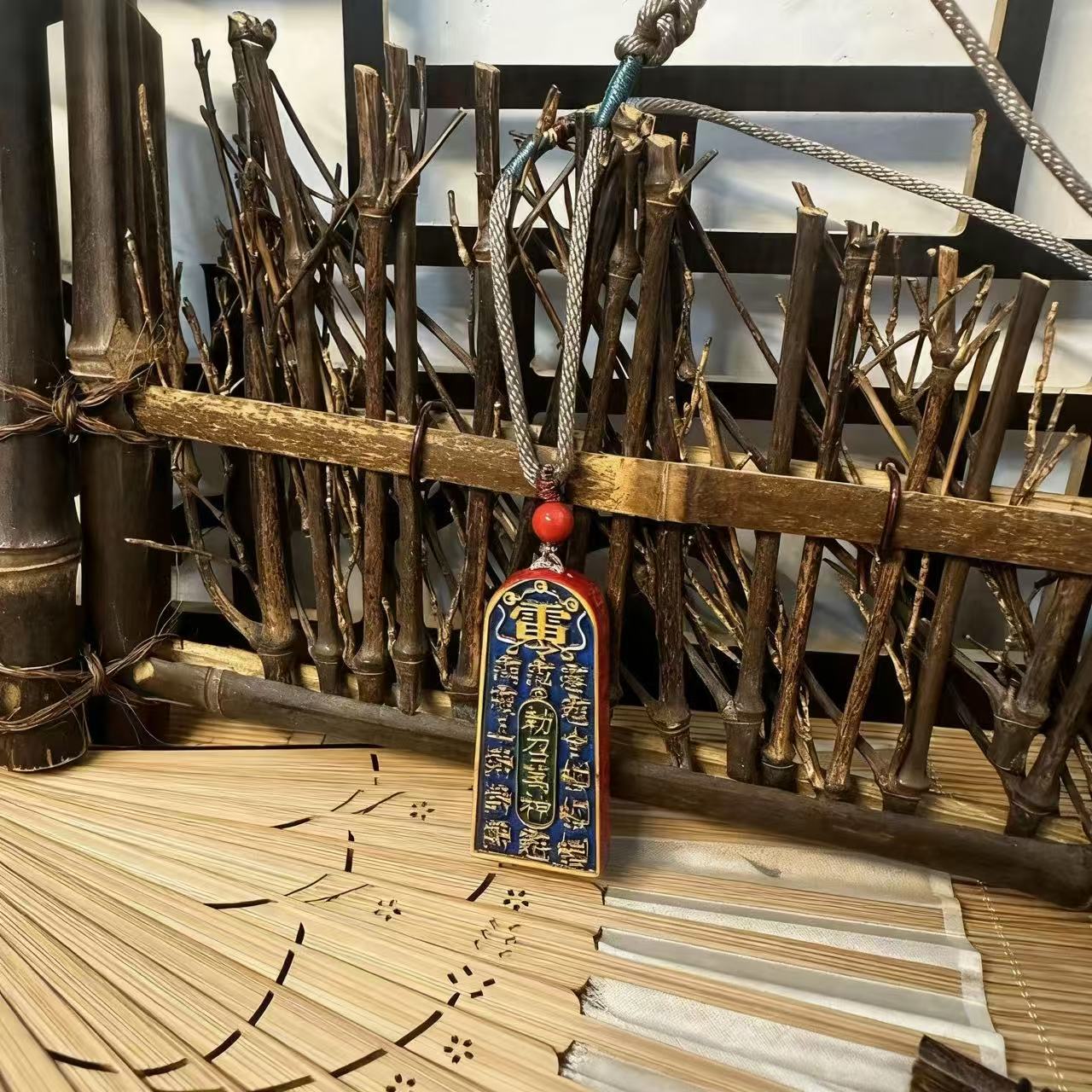 含辰砂工艺品【小松朱砂】臻品中国红天然水飞砂五雷号令吊坠彩绘版