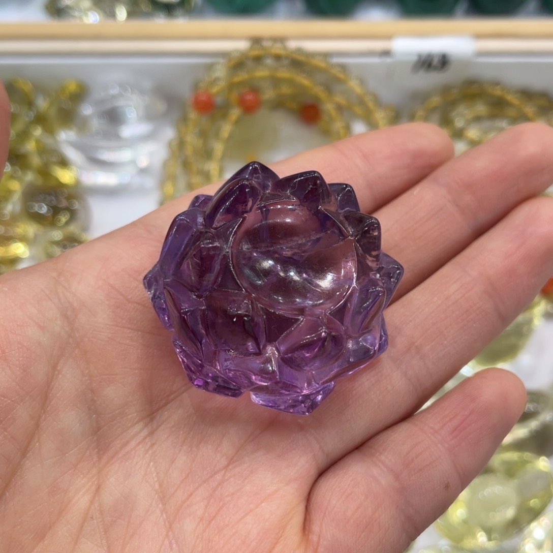 紫晶莲花底座未镶嵌J****0