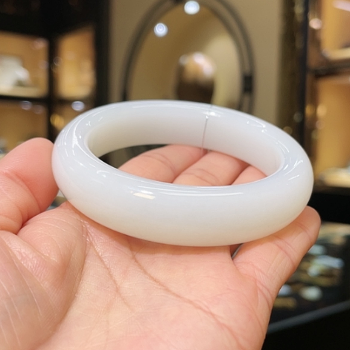 【闪购商品】和田玉手镯未镶嵌57.8#83.6g