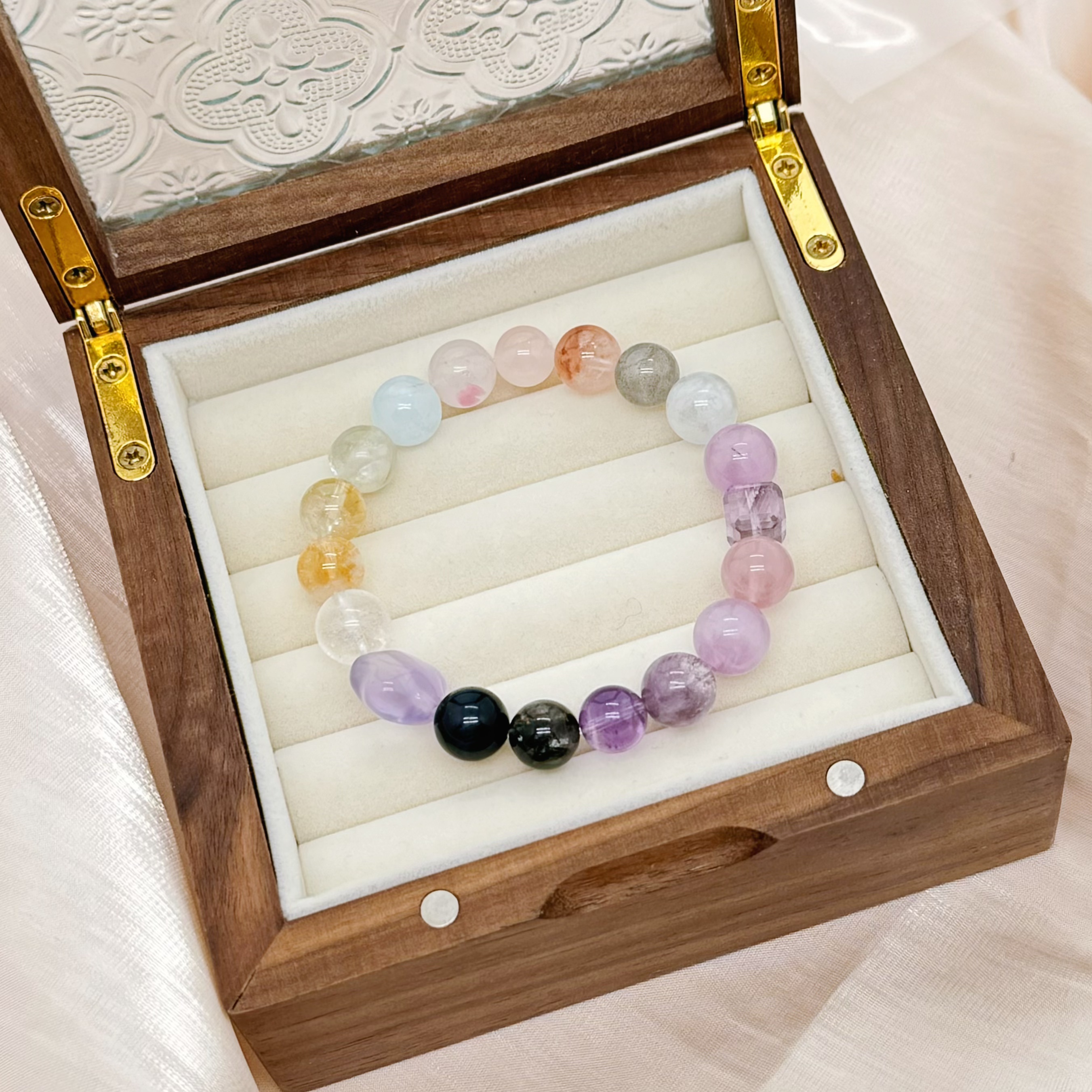 7349【日月山河】天然多宝白水晶 高级感 黑骨干 紫水晶等 多样性发