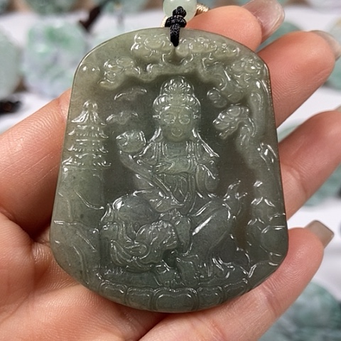 翡翠颈饰未镶嵌文殊菩萨福利