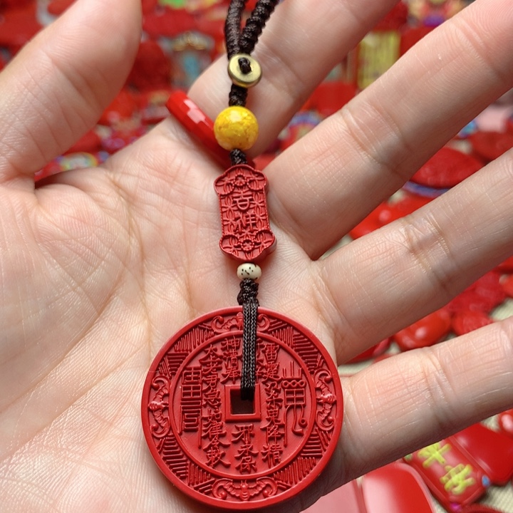 天然辰砂工艺品朱砂钥匙扣