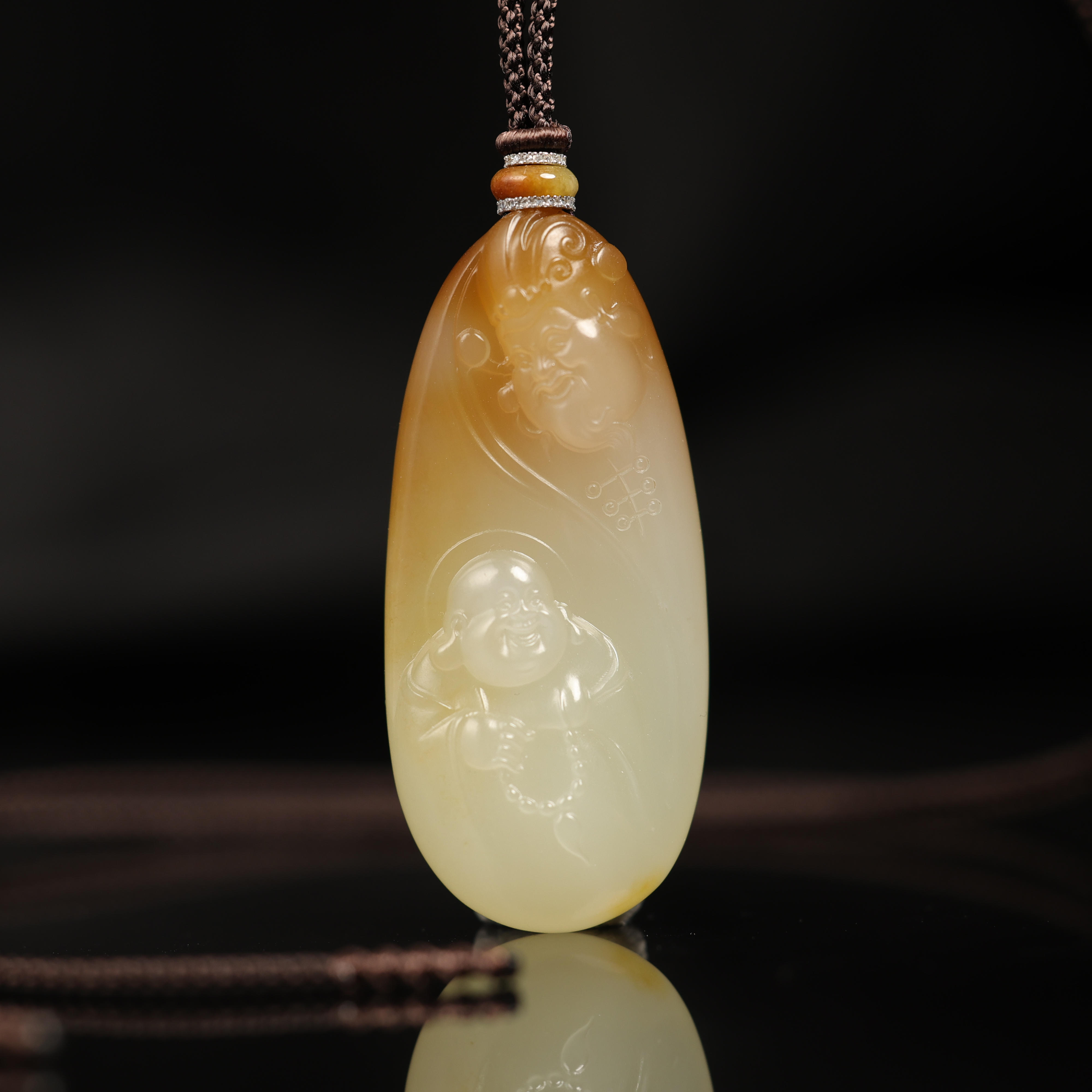 书柏 | 严选精品和田玉高色糖白佛公吊坠