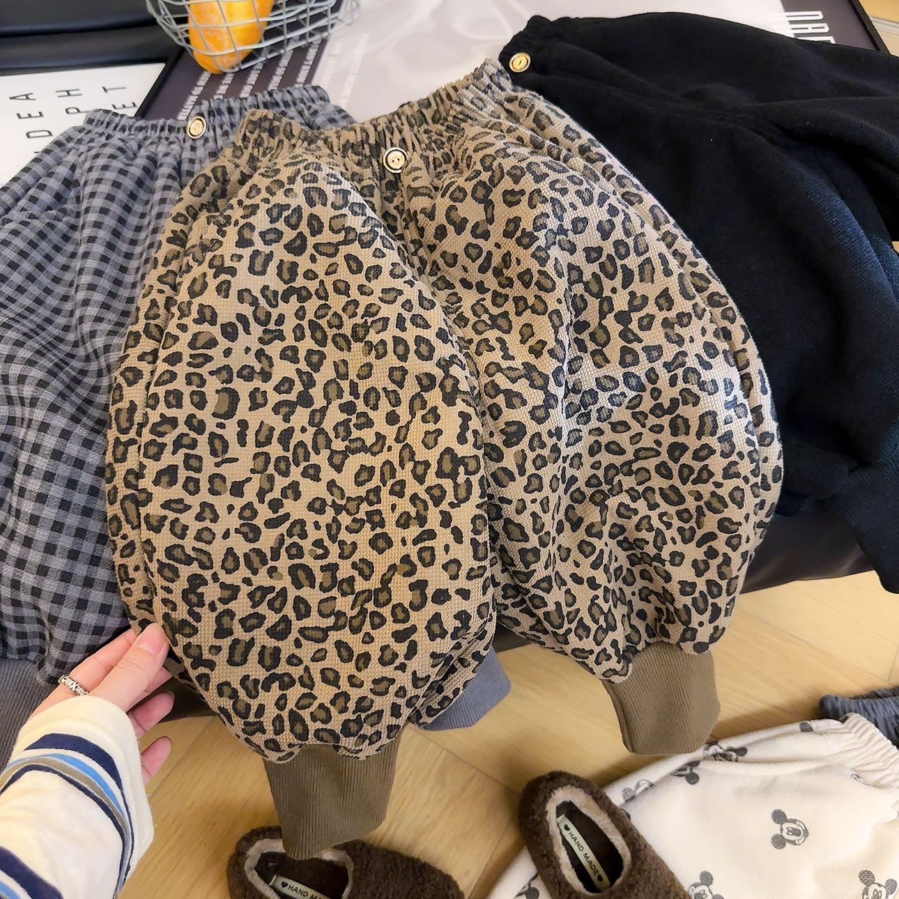 加绒加厚休闲裤韩系男女童秋冬季外穿保暖加厚裤子