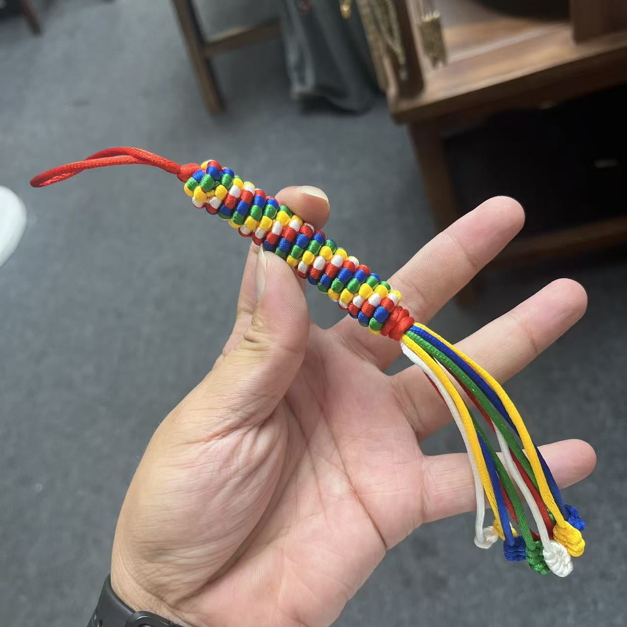非金属布艺吊坠 金刚转经筒绳子挂件纯手工五彩素款多样性发一件