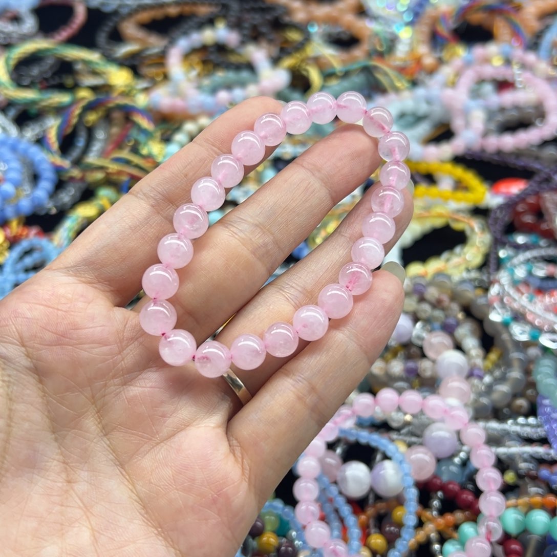 未镶嵌手链水晶粉水晶8